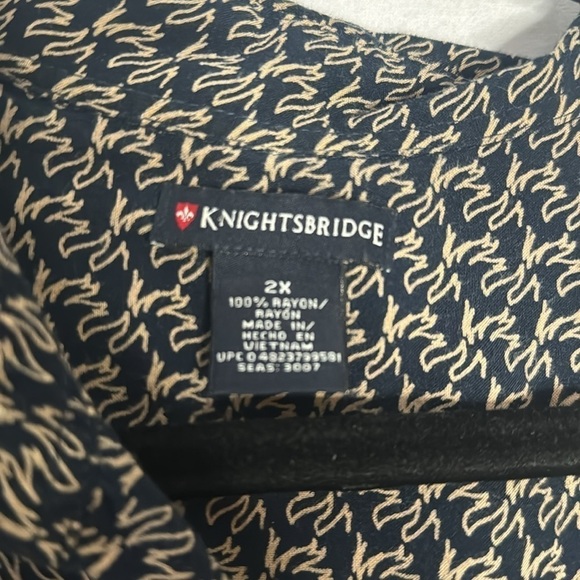 KNIGHTS BRIDGE VINTAGE RETRO PRINT SHORT SLEEVE BUTTON DOWN (2X) - Picture 5 of 8
